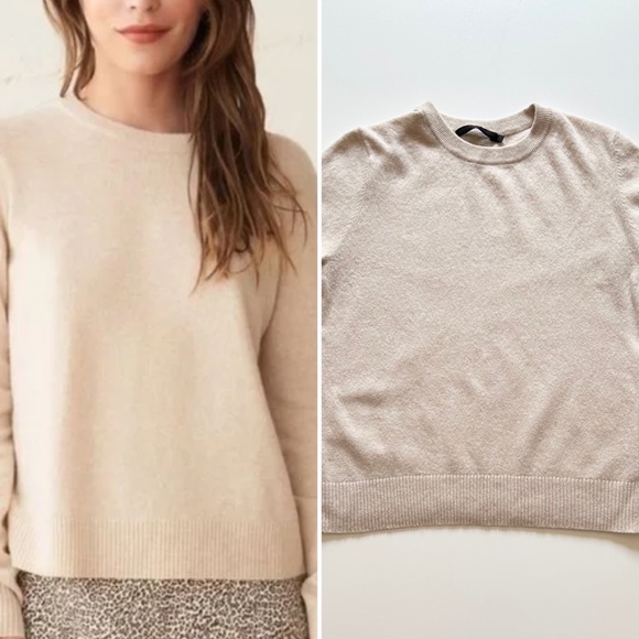 Jenni Kayne Sweaters - Jenni Kayne Everyday Sweater Crewneck Wool Cashmere Oatmeal Sz Medium